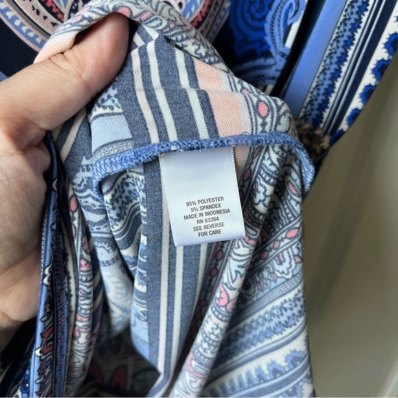 Dress Barn DB Signature Camryn Blue Printed Shift Dress Size 8 - Picture 4 of 7